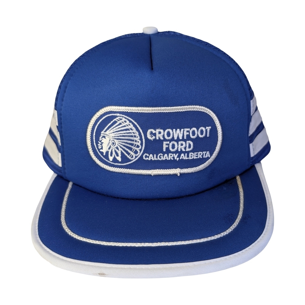 Vintage 80s–90s Foam Front Trucker Hat Mesh Snapback, Crowfoot Ford Calgary